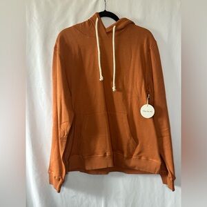 PACT One For All Organic Cotton Hoodie Amber Brown Unisex Large NWT